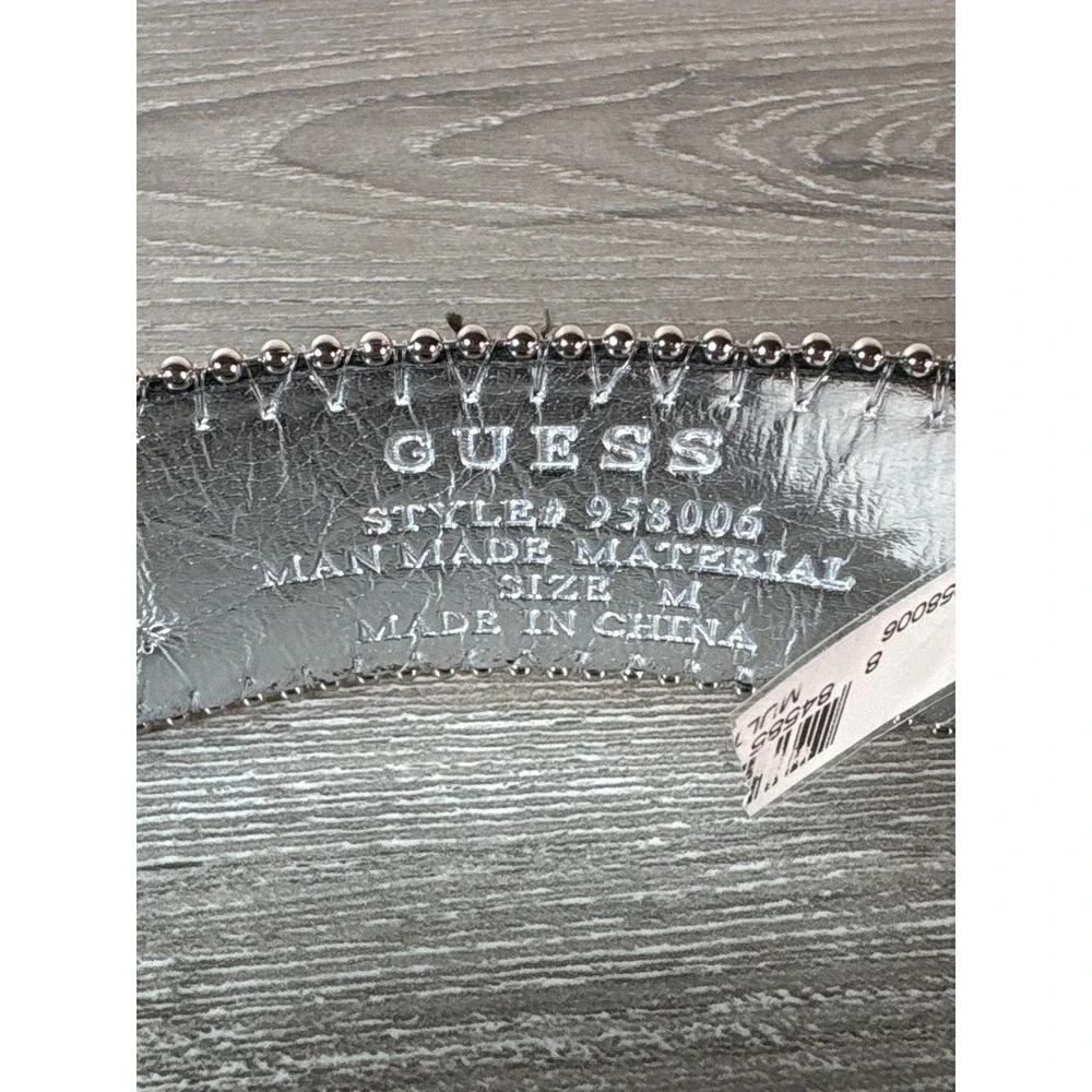 Guess Womens Y2K Patchwork Faux Snakeskin‎ Studded Rhinestone Belt Multi Color M